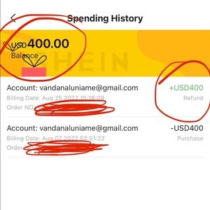 Shein e-gift card of $400 face value